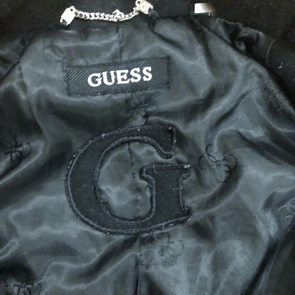 Guess wool belted black trench coat - Picture 6 of 9